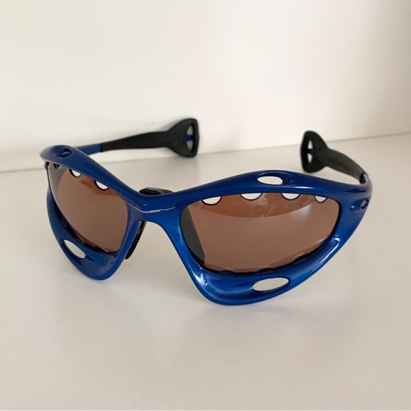 Vintage Oakley OG Pro racing jacket sunglasses in blue - Picture 1 of 16